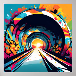 Tunnel med Graffiti Art Poster