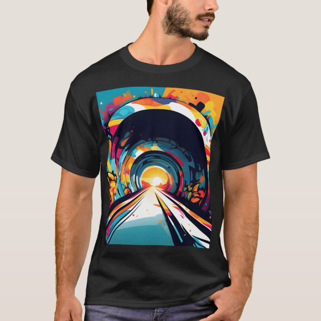 Tunnel med Graffiti Art T Shirt (Framsida)