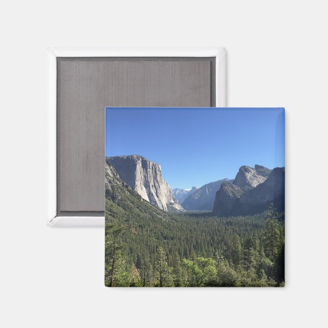Tunnel View Yosemite Valley Blå Färg Fotografi Magnet (Front/Back)