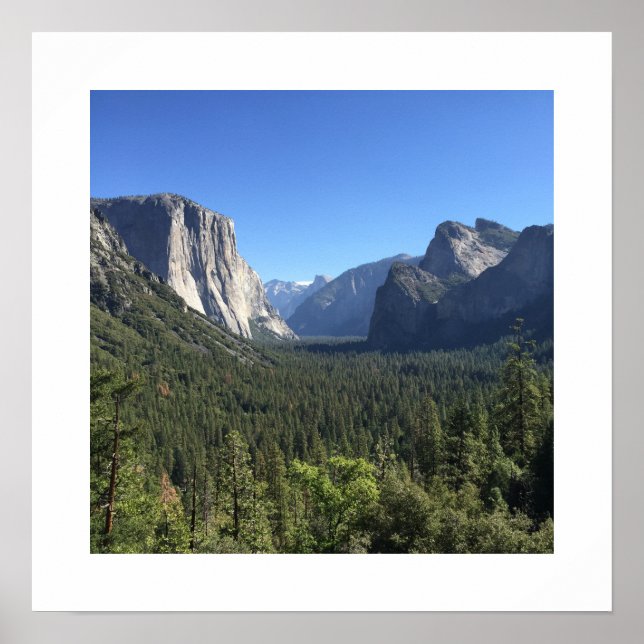 Tunnel View Yosemite Valley Blå Färg Fotografi Poster (Framsidan)
