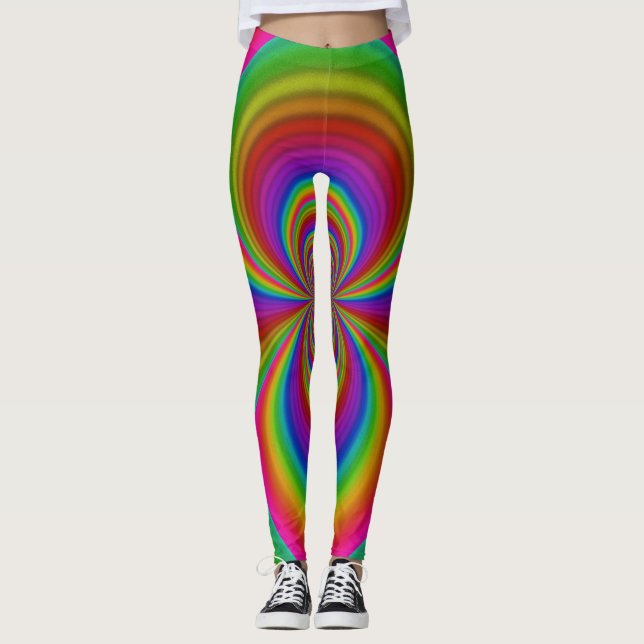 Tunnelbalkar i färg leggings (Framsida)