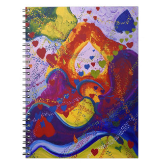 Tunnelbana - crimson- & Irishjärtor Anteckningsbok Med Spiral