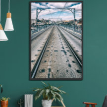 Tunnelbana järnväg på Dom Luis I brygga övre däck