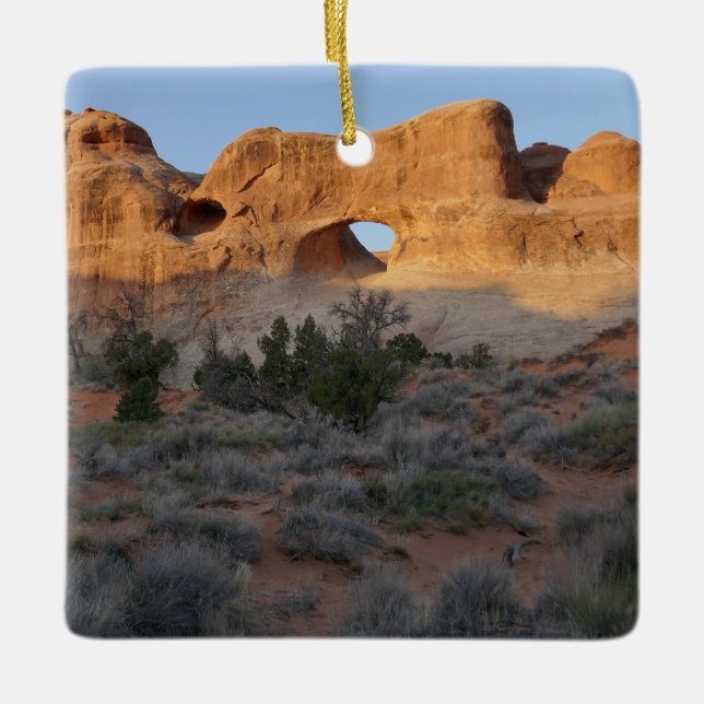 Tunnelbana på morgonen julgransprydnad keramik (Framsida)