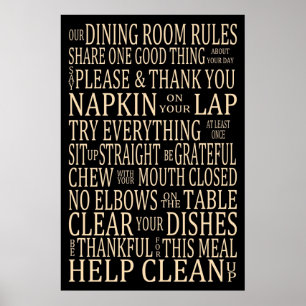 Tunnelbanan Art Dining Rumme Regler Poster