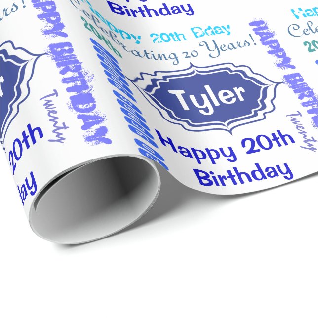 Tunnelbanan Art Grattis på födelsedagen | Anpassa Presentpapper (Rullad Hörn)