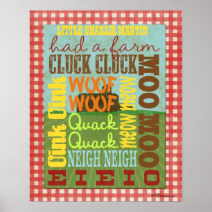 Tunnelbanan Art Poster - Gamle MacDonald hade en g