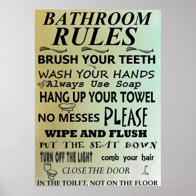 Tunnelbanan  av Bathroom Regler Poster (Framsidan)