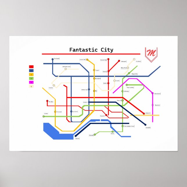 Tunnelbanan av fantastisk stad poster (Framsidan)