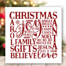 Tunnelbanan av Modern Red Script Roligt Jul Art