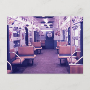 Tunnelbanan Car Insida, New York City Vintage Vykort