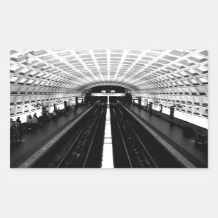 tunnelbanan för tåg för stationwashington metro rektangulärt klistermärke