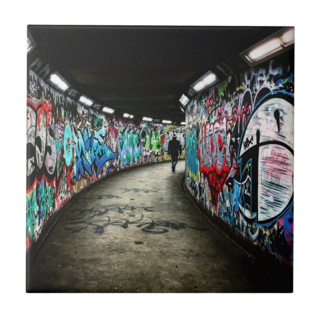 Tunnelbanan graffiti art kakelplatta (Framsidan)