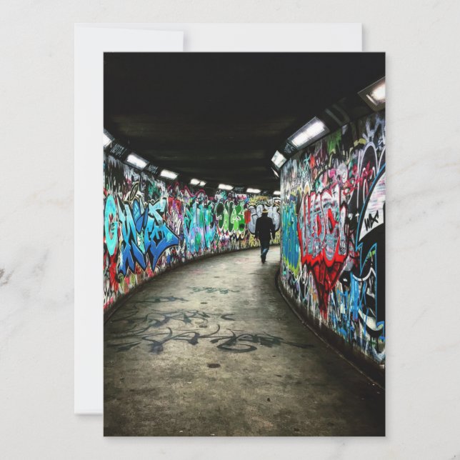 Tunnelbanan graffiti art platta kort (Framsida)