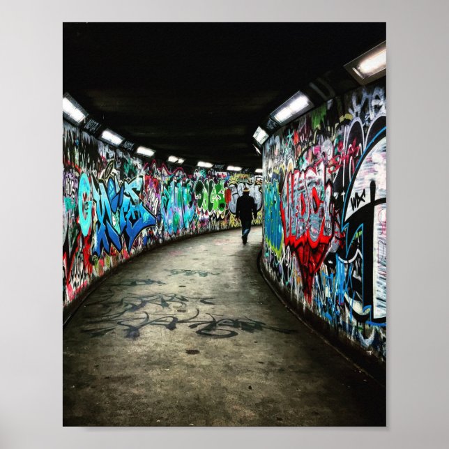 Tunnelbanan graffiti art poster (Framsidan)
