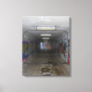 Tunnelbanan Gritty Graffiti Street art, riktig vär Canvastryck
