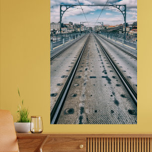 Tunnelbanan järnväg på Dom Luis I-bryggan Fototryck