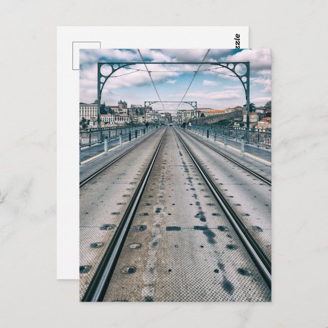 Tunnelbanan järnväg på Dom Luis I-bryggan Vykort (Fram/baksida)