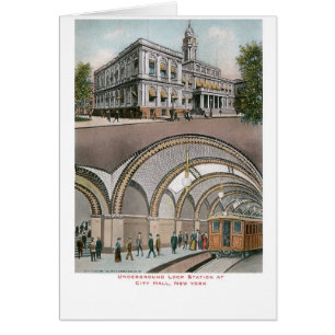 Tunnelbanan kretsar stationen på stadshuset, New Hälsningskort