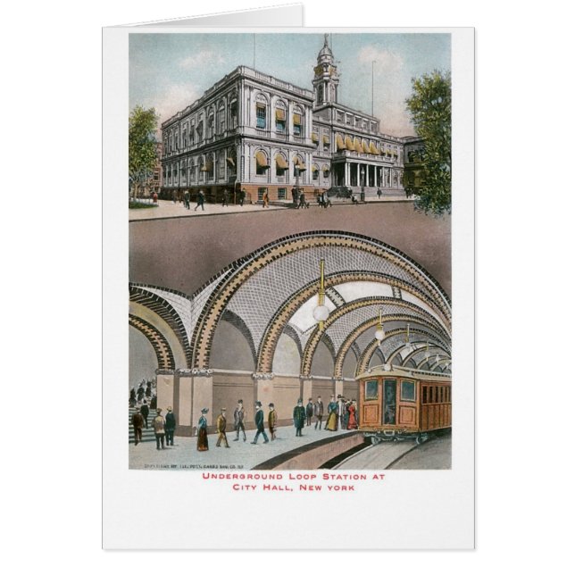 Tunnelbanan kretsar stationen på stadshuset, New Hälsningskort (Framsidan)