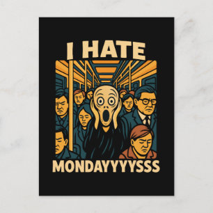 Tunnelbanan Rush Hour Skräm Hate Mondays Helg Vykort