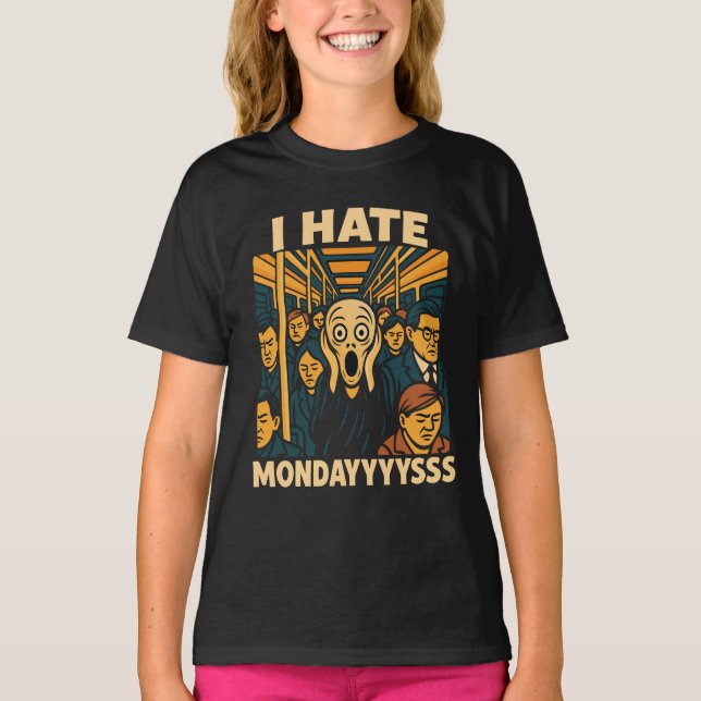 Tunnelbanan Rush Hour Skräm Hate Mondays T Shirt (Framsida)