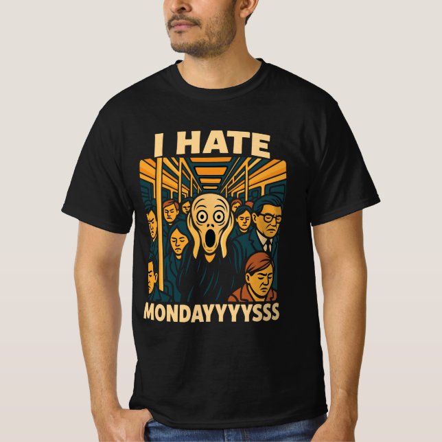 Tunnelbanan Rush Hour Skräm Hate Mondays T Shirt (Framsida)