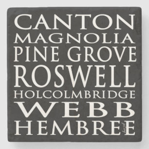 Tunnelbanan Street Signs, Roswell, Georgia Marble Stenunderlägg