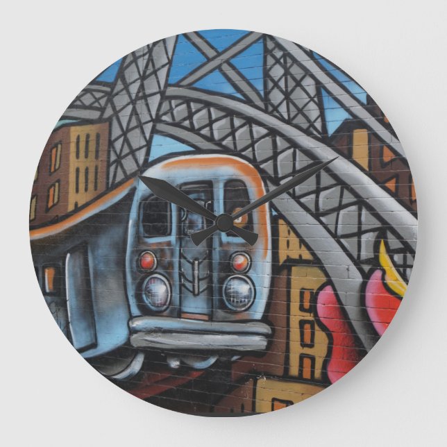 Tunnelbanan tåg urban graffiti art stor klocka (Framsida)