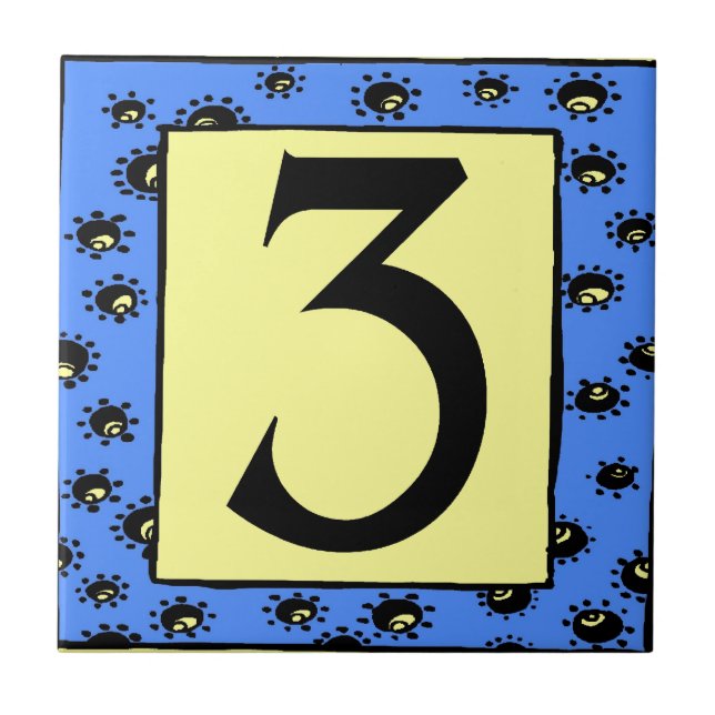 Tunnelbanan Tiles Blue Ram Stars 3 Tre Kakelplatta (Framsidan)