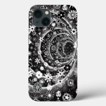 Tunneldesign för svart och vit blommigt