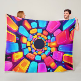 Tunnelkonst i Neon Shapes Abstrakt Fleecefilt