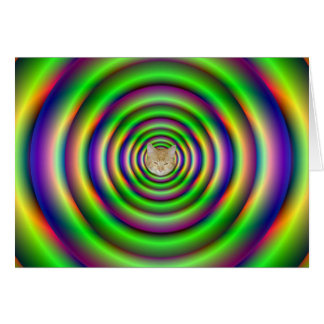 Tunnelkort för grönt Torus + katt Hälsningskort