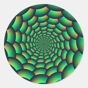 Tunneln grönt vid Spiral Runt Klistermärke
