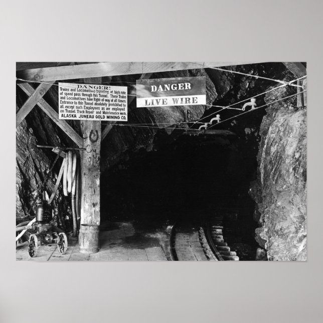 Tunneln i Juneau, Alaska Treadwell Mine Poster (Framsidan)