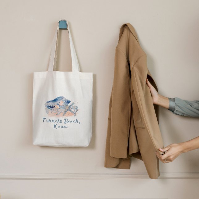 Tunnels Beach Kauai Seashells Tote Bag Tygkasse (Skapare uppladdad)