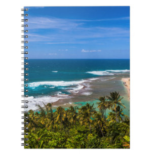 Tunnels Beach sett från Kalalau Trail Anteckningsbok