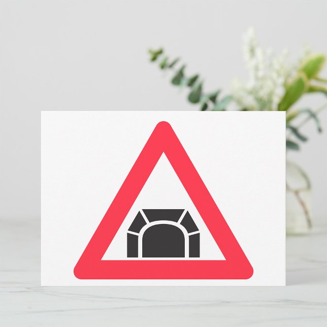 Tunnelvarning Vägsymbol Trafiksymbol Inbjudningar (Skapare uppladdad)