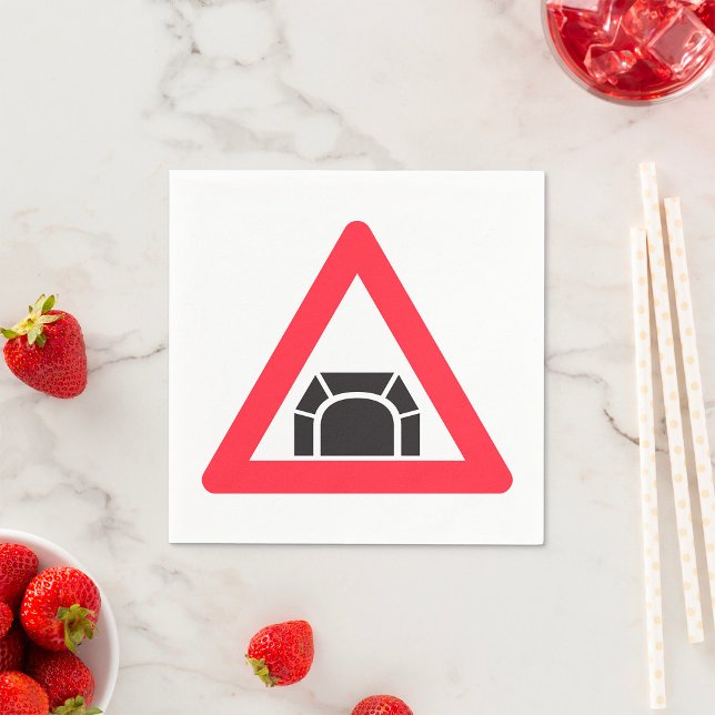 Tunnelvarning Vägsymbol Trafiksymbol Pappersservett (Skapare uppladdad)