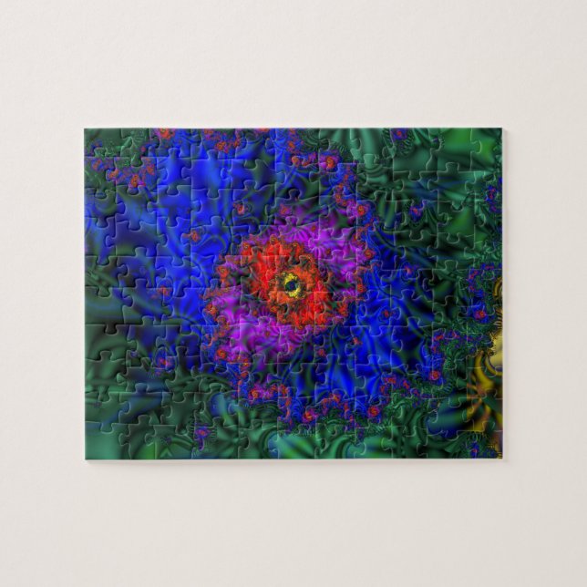 Tunnelvision | Regnbåge Fractal Art Pussel (Horisontell)