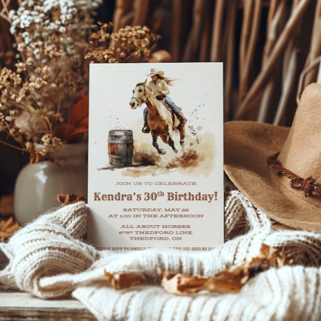 Tunnerritt, Cowgirl Födelsedagsfest Inbjudningar (Skapare uppladdad)