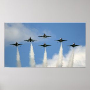 Tunnfåglar som flyger i form poster