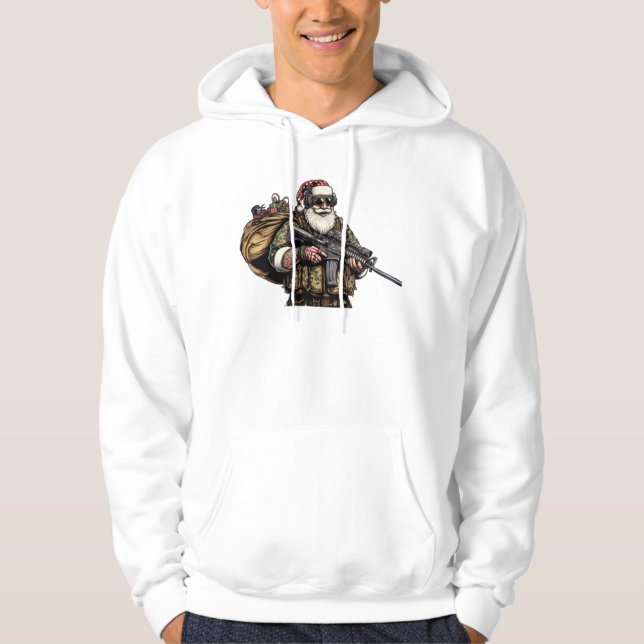 Tunnig militär/jultomten hoodie (Framsida)