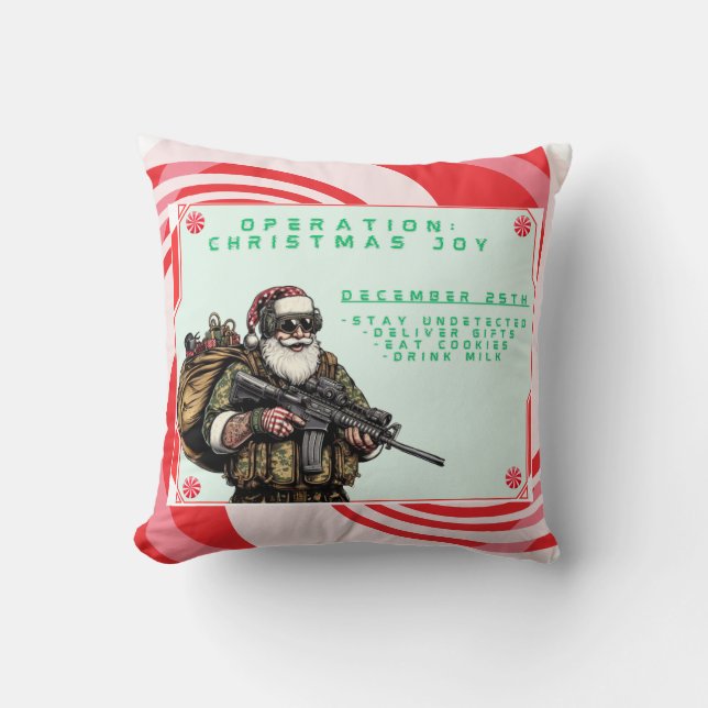 Tunnig militär/jultomten kudde (Framsida)