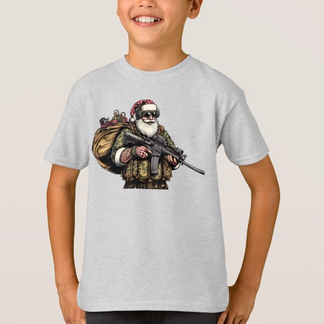Tunnig militär/jultomten t shirt (Framsida)