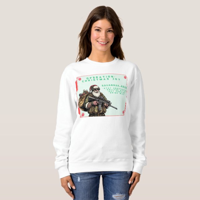 Tunnig militär/jultomten t shirt (Hel framsida)