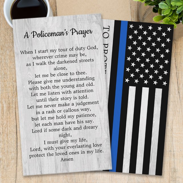 Tunnin Blue Line Polischef Policeman's Prayer Visitkort (Skapare uppladdad)