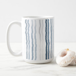 Tunnla akvarellränder, skifferblå, grå, vit kaffemugg