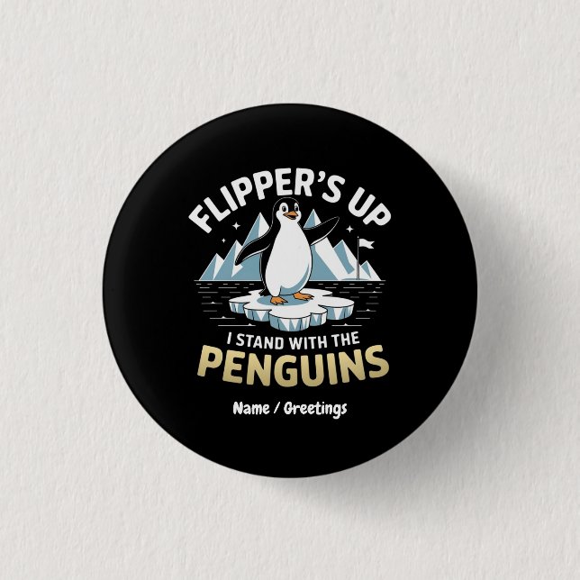 Tunnna flippor upp, ställ med penguins fet knapp (Framsida)