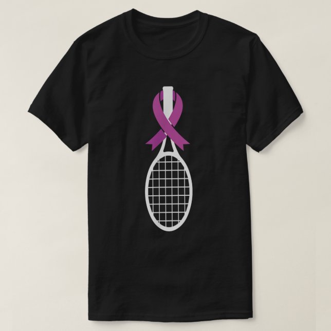 Tunnnis Racket Ribbon Breast Cancer Awareness T Shirt (Design framsida)